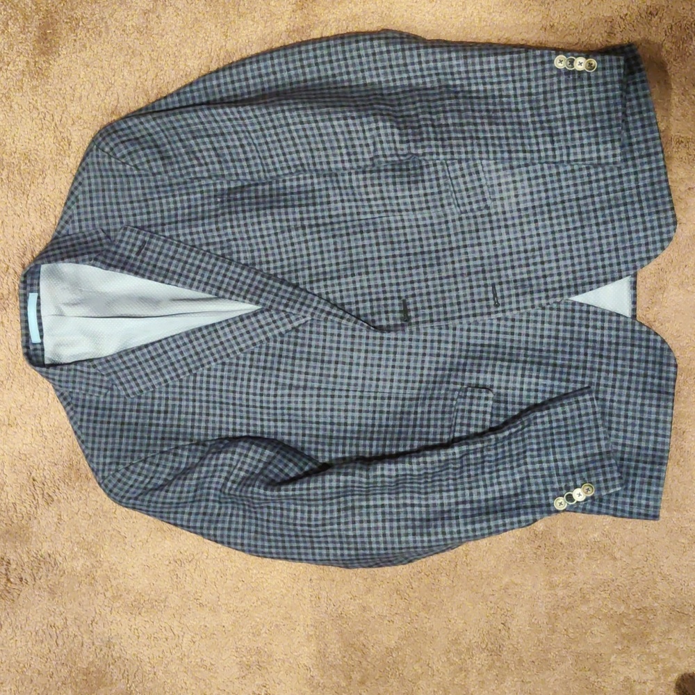 SAND Blue plaid blazer